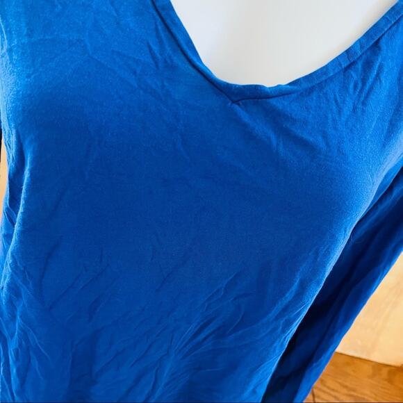 Old Navy Everyday Long Sleeve Shirt Relaxed V Neck Preppy Minimalist Office Fem - Picture 5 of 7